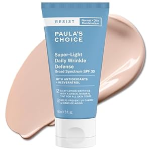 Paula’s Choice RESIST Super-Light Daily Wrinkle Defense Mineral Sunscreen, SPF 30 Face Sunscreen for Oily Skin, Matte Tinted Face Moisturizer, UVA/UVB Protection, Fragrance-Free