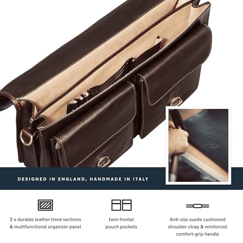 Maxwell Scott - Mens Leather 17" Laptop Briefcase Satchel with Padded Strap - Made from Full Grain Hides - The Loreto Large4