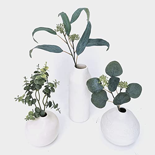 Winlyn 14 Pcs Artificial Eucalyptus Leaves Stems Bulk Faux Greenery Stems Green Branches Seeded Eucalyptus Plant For Floral Arrangement Vase Centerpieces Bouquets Wreaths Wedding Holiday Greens Decor #TOP6