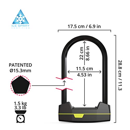 image for Seatylock Pentagon Pure Bike U Lock Widest Heavy Duty Bike Lock with K