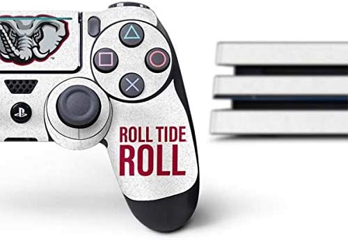 Skinit Decal Gaming Skin Compatible with PS4 Pro Console and Controller Bundle - Officially Licensed College Alabama Crimson Roll Tide Design