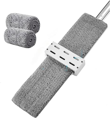 JBJSHHY フロアモップ モップ絞り器付き 乾湿両用 フォールディングバレル 掃除モップ 手洗い不要 水拭きモップ 交換パッド2枚 床掃除 360度回転 (替え布*1,45CM)