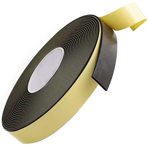 High Density Foam Tape Waterproof Sealing Strip, Single-Sided Adhesive EVA Self Adhesive Weather Strip for Insulating Door Frame, Window, Air Conditioner (0.6in X 32.8Ft,1/8 in Thick)