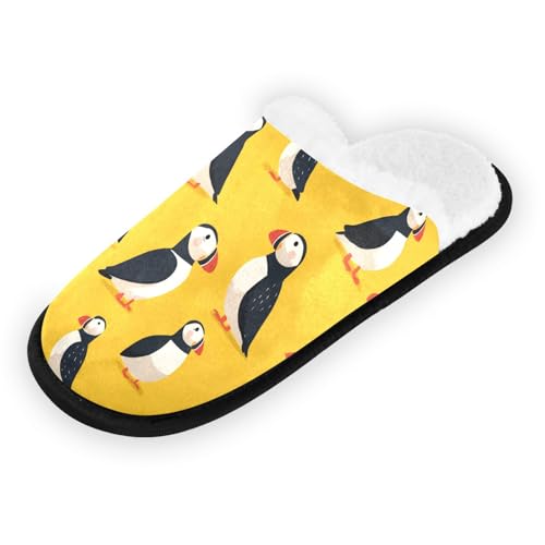 Puffins Black Cartoon Slippers For Women Men Soft Memory Foam Non-Slip Animal Winter Indoor House Shoes Travel Slipper2