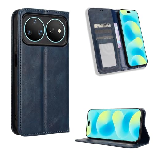 Kukoufey Compatible with Huawei nova 16 Pro Case Cover,PU Leather Flip Phone Protective Cover Compatible with Huawei nova 16 Ultra HIP-AL00 Case Blue