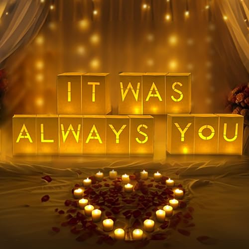 Image of It Was Always You Sign - It was Always You Sign Light Up Letters, Romantic Proposal Anniversary Decorations for Valentines Day Special Night