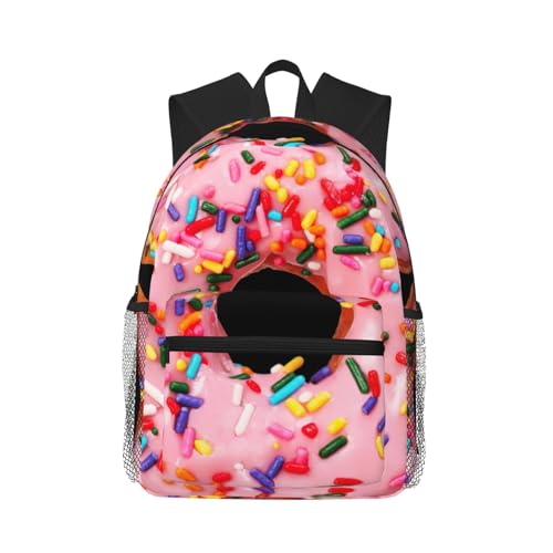 Sac à dos de voyage avec imprimé beignet aux fraises pour vos week-ends en famille