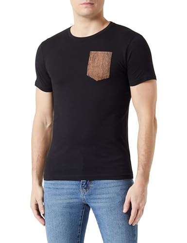 T-Shirt Noir Oulderie Homme en coton premium coupe droite