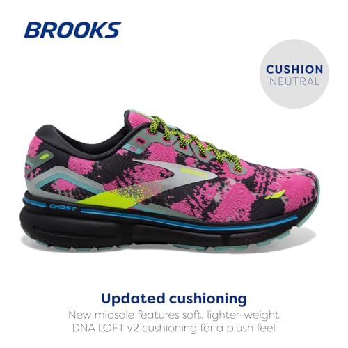 Brooks Women's Ghost 15 Neutral Running Shoe - Blue/Ebony/Nightlife - 5 Medium