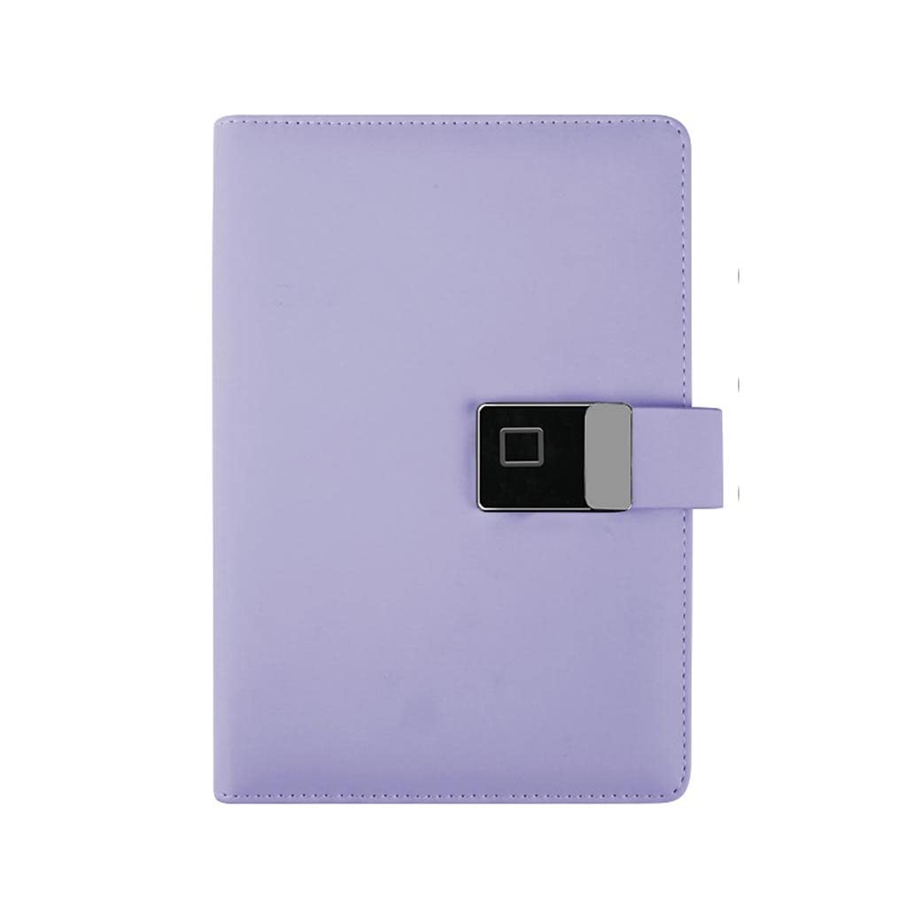 TAHALI Business A5 Black Fingerprint Lock Notebook Bloc de Notas Inteligente con Power Bank (Color : Black-Soul Eater1)
