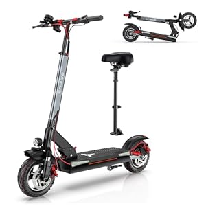 ENGWE Y600 830W Electric Scooter for Adult, 48V 18.2AH Folding Kick Scooters Up to 28Mph & 43Miles Range,10″ Tire E-Scooter with Detachable Seat &Triple Suspension for Commuter Outdoor