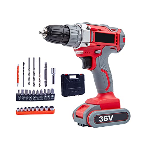Akku-Bohrschrauber-Set, Akku-Schlagbohrschrauber mit zwei Geschwindigkeiten, 25+1 Drehmomenteinstellungen, LED-Licht, Elektroschrauber mit Aufbewahrungskoffer
