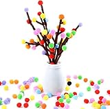 Mini Pompons zum Basteln, 2000 Stück 1cm Mini Pompons, Mini Pompoms für Handwerk Herstellung, Pom Pom Bälle für Ostern, Weihnachten, Kinder, Bunte Pompons für Lustige DIY Kreative Handwerk