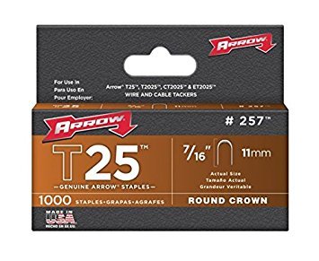 Arrow Fastener 257 10 Pack Genuine T25/T2025 7/16-Inch Staples, 1,000 Per Pack