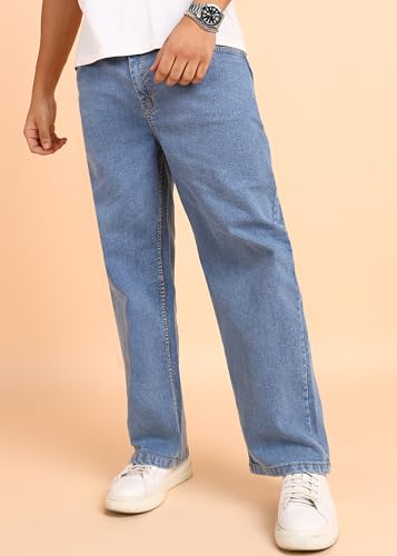 Image of MONTREZ Straight Fit Men Blue Mid Rise Jeans