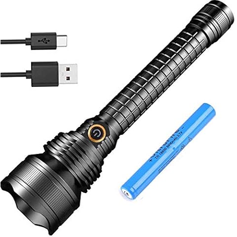 LED Flashlight Rechargeable, Ultra Bright Tactical Flashlight Long Range Handheld Flashlight Super Power Lamp Waterproof 5 Modes Torches Light for Outdoor Camping Hiking Riding Emergency Cover