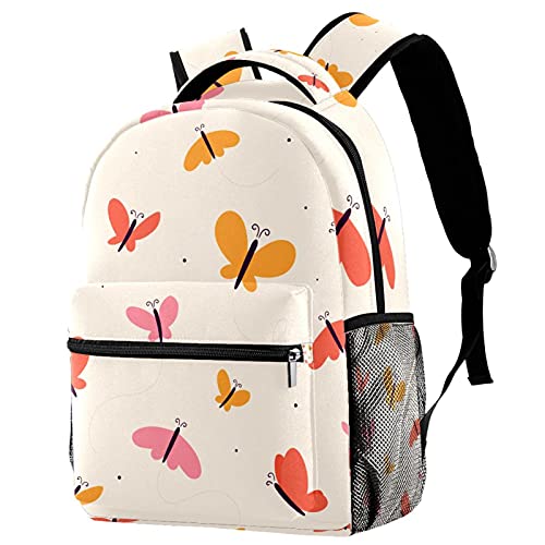 Sac d'école papillon blanc confortable pour soulager le dos