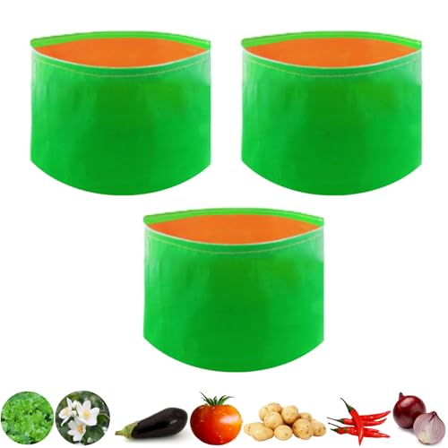 Image of by Bright Enterprises HDPE Grow Bags 15x15 Inch (Set of 3) - Heavy Duty Grow Bags for Terrace & Home Gardening | Plant Bags for Vegetables, Fruits and Plants | Grow Bag Combo Pack