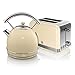 Price comparison product image Swan, Retro Kitchen Kettle and Toaster Set, 1.8L Dome Kettle, 2 Slice Toaster, (Cream)