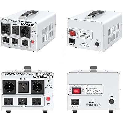 LVYUAN 3000W Watt Voltage Transformer Converter Step Up/Down Converter 110/120 Volt - 220/240 Volt with 3 US&2 EU&1 Universal Outlet and CE Certified,Circuit Break Protection