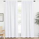 NICETOWN Living Room Curtain Drapes - (White Color) W62 x L84, Set of 2, Door Curtain for Doorway Privacy, Temporary Insulated Closet Curtain for Bedroom Closet Door