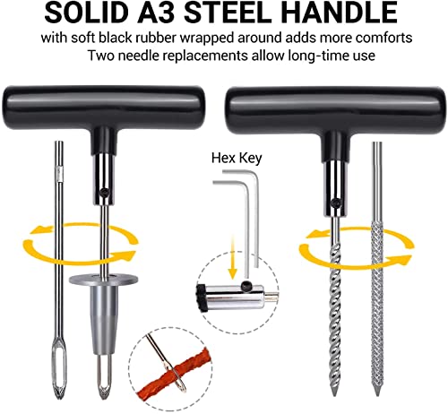 Teccpo Tire Repair Kit, 100Pcs Heavy Duty Tire Plug Kit For Car, Truck, Rv, Atv, Tractor, Trailer, Motorcycle-Universal Tire Repair Tools To Fix Punctures And Plug Flats - Thtc04H #TOP2