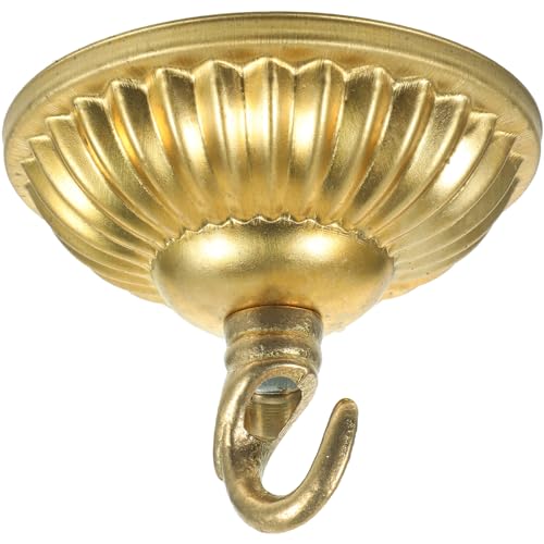 PRETYZOOM Oro Dosel De Techo Kit Vintage Placa De Luz De Techo Ganchos De Medallones De Lámpara Soporte De Montaje Para Lámpara Colgante De Luz Dorada 2