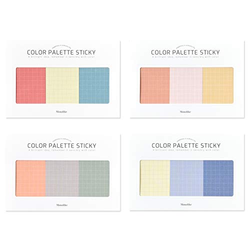 モノライク カラーパレット べとべと グリッド Color palette Sticky Grid 300 A セット 4p - デザイン1個あたり30シート、粘着メモ