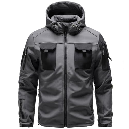 Chamarra Táctica al Aire Libre Impermeables para Hombre,abrigos Impermeable Deportiva Montaña de Polar Chamarra para Camping (Mx/us, Alfa, Grande...