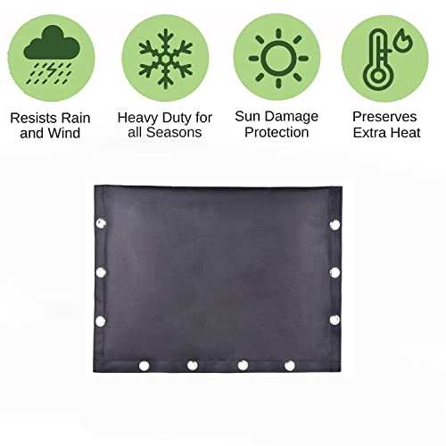 Outdoor Backflow Preventer Insulation Cover Insulated Pouch For Winter Pipe Freeze Protection Sprinkler Valves In Snow Or Sun Exposure, Waterproof Sprinkler Valve System Cover (21"W X 16"H，Black) #TOP4