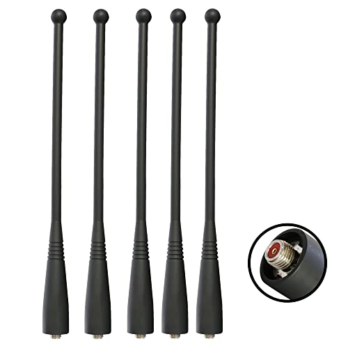 5 Pack VHF Antenna 136-174MHz for XTS5000 XTS2500 XTS1500 Radio - 7 Inch Flexible Whip Replacement (Fits XTS3000/XTS3500/Visar)