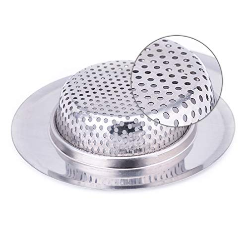 Cornerjoy 4.5 Inch Diameter Rim Heavy Duty Stainless Steel Kitchen Sink Basket Strainer, Large (Pack Of 2) #TOP2