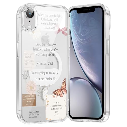 Coque iPhone XR transparente antichoc Bible 29:11 magnétique motif chrétien 6,1 pouces