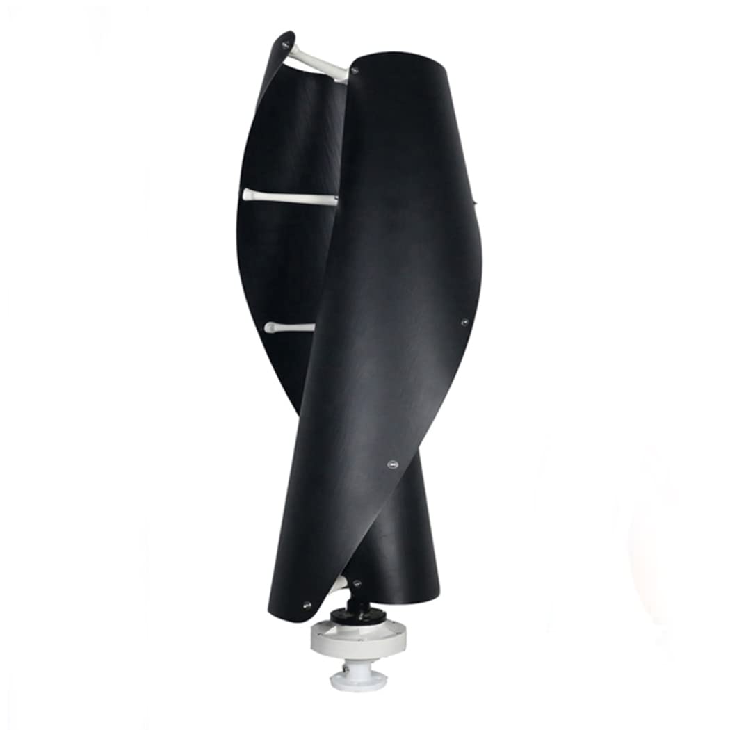 Sin Ruido Generador De Turbina De Viento En Espiral Vertical 12V 24V 48V 220V 10000W 3 Fase Generador De Viento AC con Controlador MPPT para La Granja De Yates del Hogar (Negro)