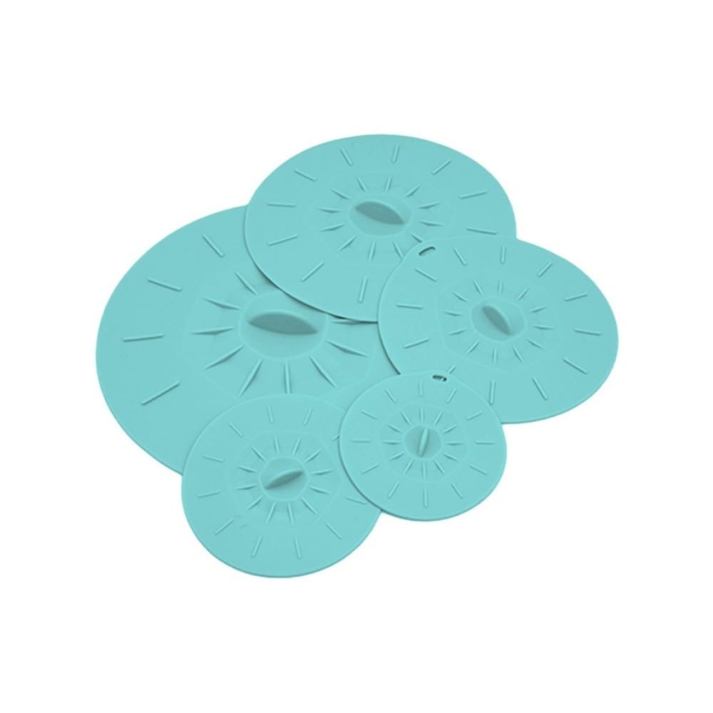 Shungong 5Pcs Silicone Microwave Bowl Covers - Reusable Spill-proof Suction Lids For Pots And Pans(Green)