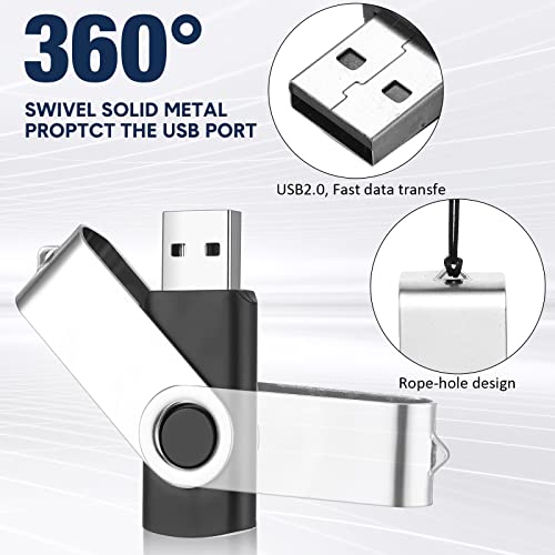 Clé USB pivotante noire : lot de 50 clés 256 Mo avec protection métallique