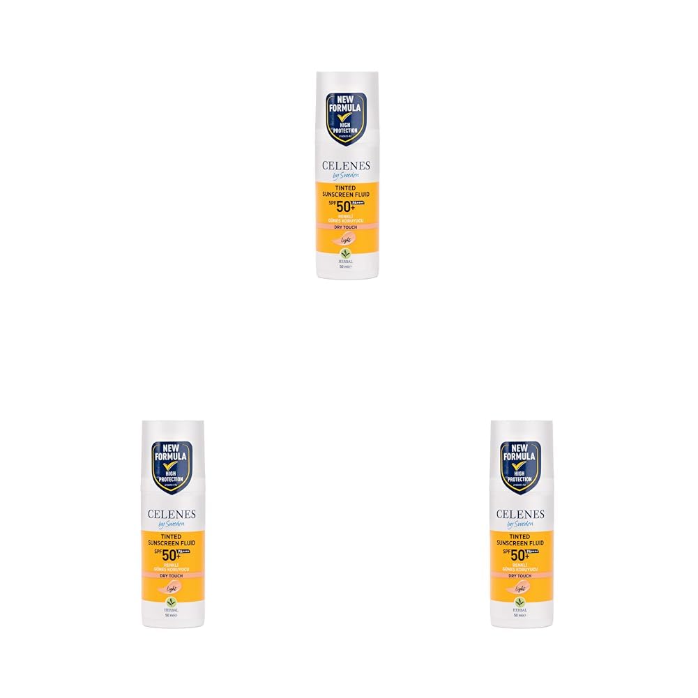 Celenes By Sweden Herbal Renkli Güneş Koruyucu Dry Touch Light 50 Spf (3 paketi)