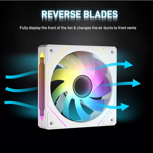 DARKROCK White R120 2-Pack 120mm Reverse Blade Infinite Design PC Fan by DARKROCK - Used condition - Image 3