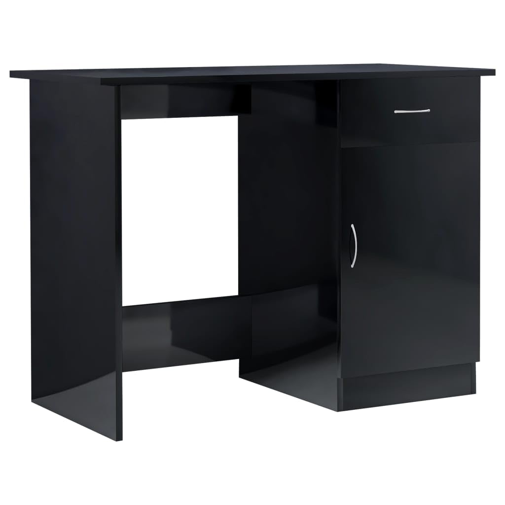Tavolo Soggiorno Scrivania Gaming Tavolo Gaming Tavolo Consolle Scrivania Nero Lucido 100x50x76 cm in Legno Multistrato per Sala Studio Studio Camera Da Letto Soggiorno