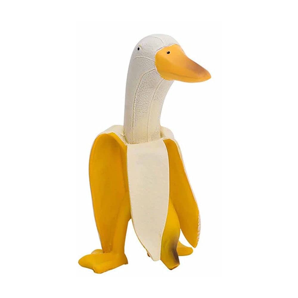Muiltvoe Yellow/White Banana Duck Statues,Creative Garden Art Resin Gnome Sculptures Banana Duck Figurine For Outdoor Home Garden Lawn Office Porch Decor(S)