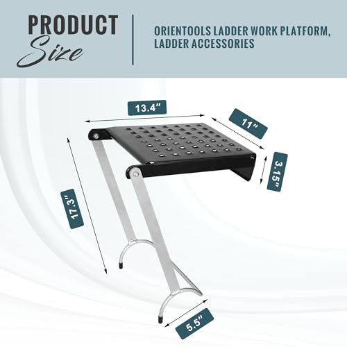 image for ORIENTOOLS Ladder Work Platform, Ladder Accessories, Heavy Duty Ladder