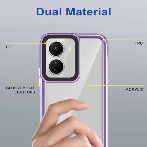 Image of amazon basics Back Case Cover for Vivo Y16 (TPU + PC Translucent Purple)