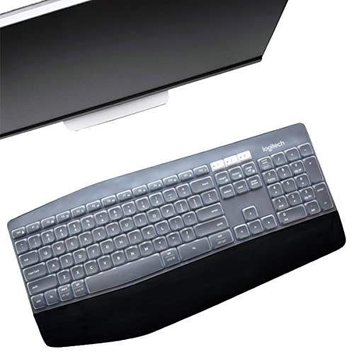 MUBUY Keyboard Cover for Logitech MK850, Logitech MK875, MK825 /Logitech MK850 MK875 MK825 Desktop PC Silicone Clear Keyboard Skin Protector - Clear -  MUBUY-GOL