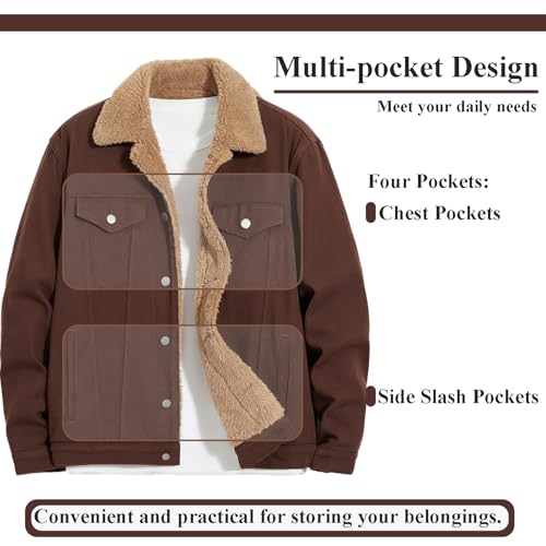 Image of Men's Denim Jacket Vintage-Inspired Jean Jacket with Multiple Pockets - Cotton Blend, Machine Washable