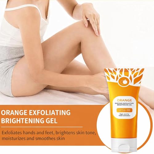 Image of Orange Eng Exfoliating Gel - Natural Orange Peel Gel for Face & Body - Deep Exfoliating Brightening Scrub to Purify - Soften and Moisturise Skin - Gentle Formula