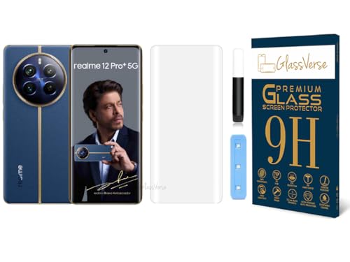 Image of GlassVerse 12 Pro Plus UV Tempered Glass Screen Protector. Pack Of 1 | 3D Curved Edge | 9H Hardness | Full UV Glue with UV Light | Anti-Scratch | Case Friendly | HD Clear. (6.7 Inches)