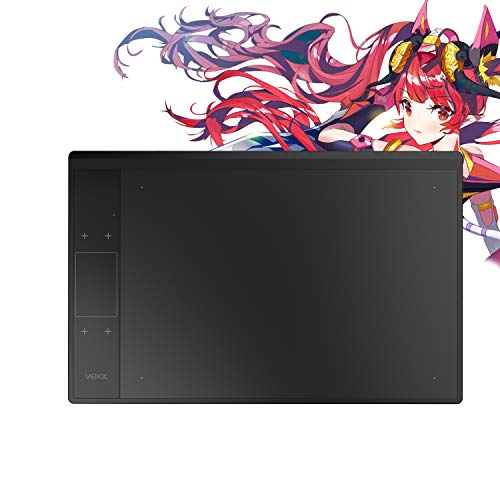 VEIKK Tableta gráfica A30 con Touch Pad gestual, 4 teclas de selección rápida, área de trabajo de 10 x 6 pulgadas, lápiz sin batería