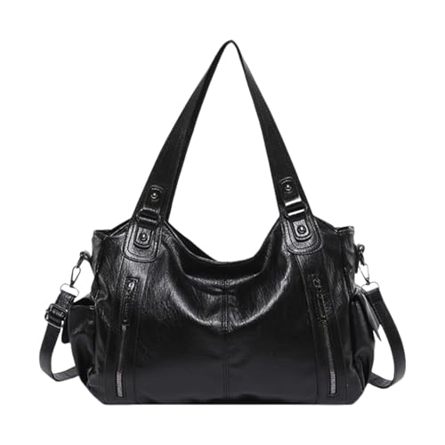 Sac à main classique en cuir noir ou café pour femme de dimensions 38 x 29 cm