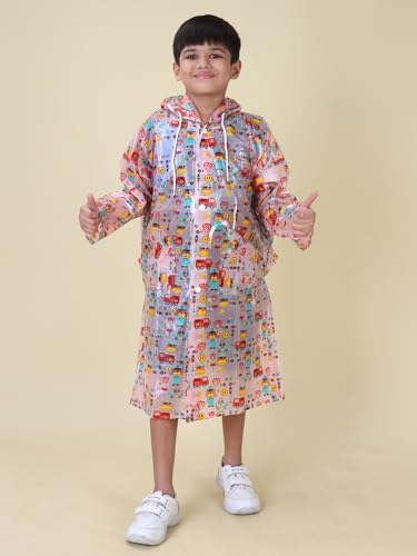 Image of Rupa Unisex Pvc Kid Rainwear For Kids, Waterproof Pvc Rain Standard Length Jacket With Carry Bag, Teddy Printed Design, Pack Of 1
