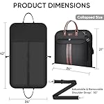 BALEINE Travel Garment Bag, Travel Suit Bag for Men, 42'' Waterproof Carry on Garment Bag for Hanging Clothes, Garment Duffel Bag for Travel Business (Black) - Image 2